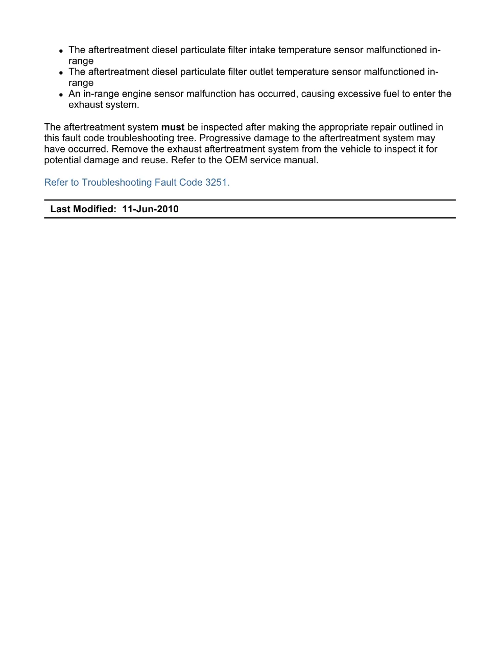 Cummins fault code 3251 – DOC intake temperature high – Official - page 3 is available after signing in