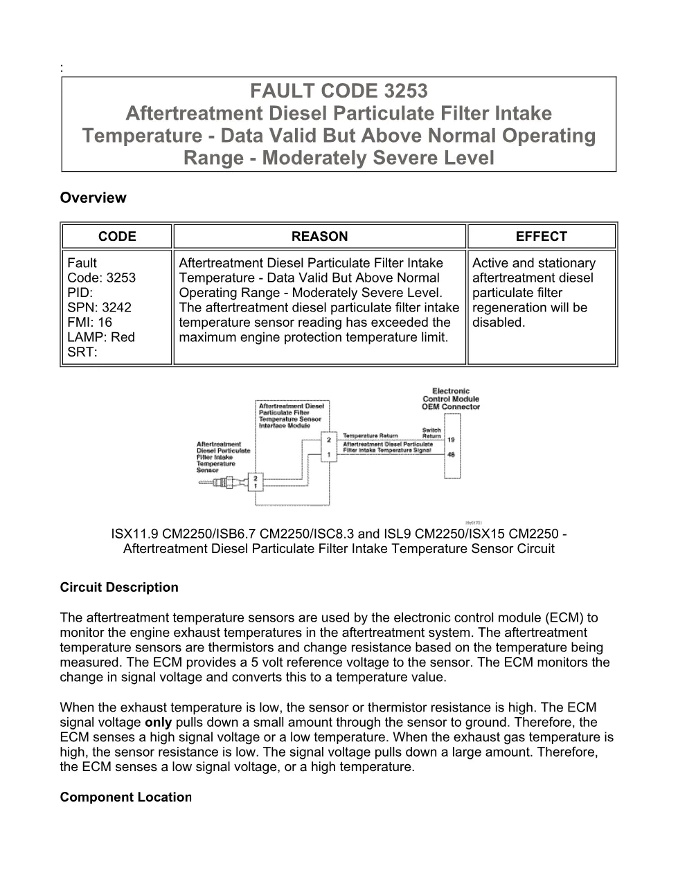 Cummins fault code 3253 manual — DPF intake temperature – PDF - preview page 1 of 6