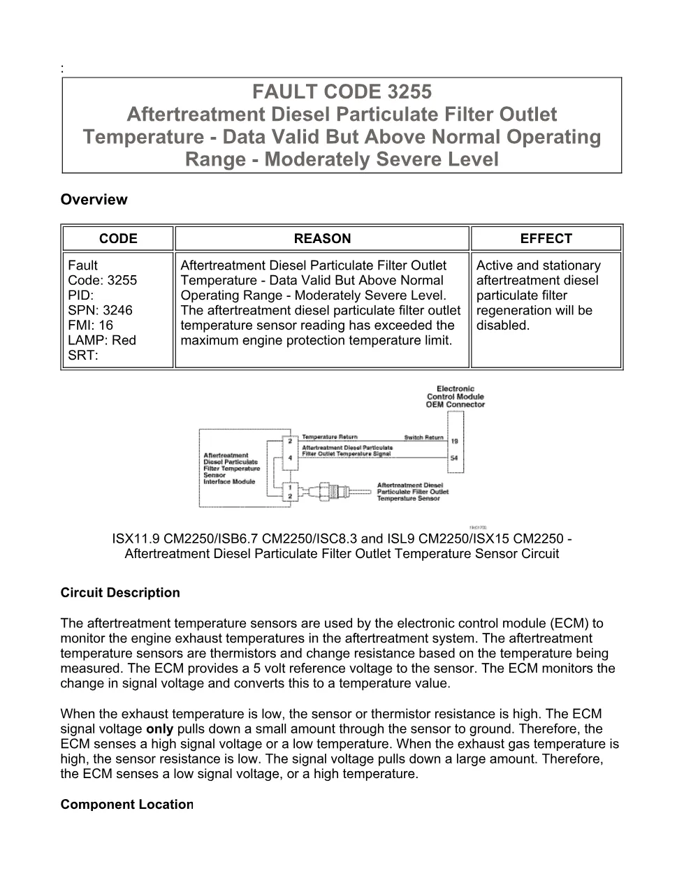 Cummins fault code 3255 manual — DPF outlet temperature – PDF - preview page 1 of 6