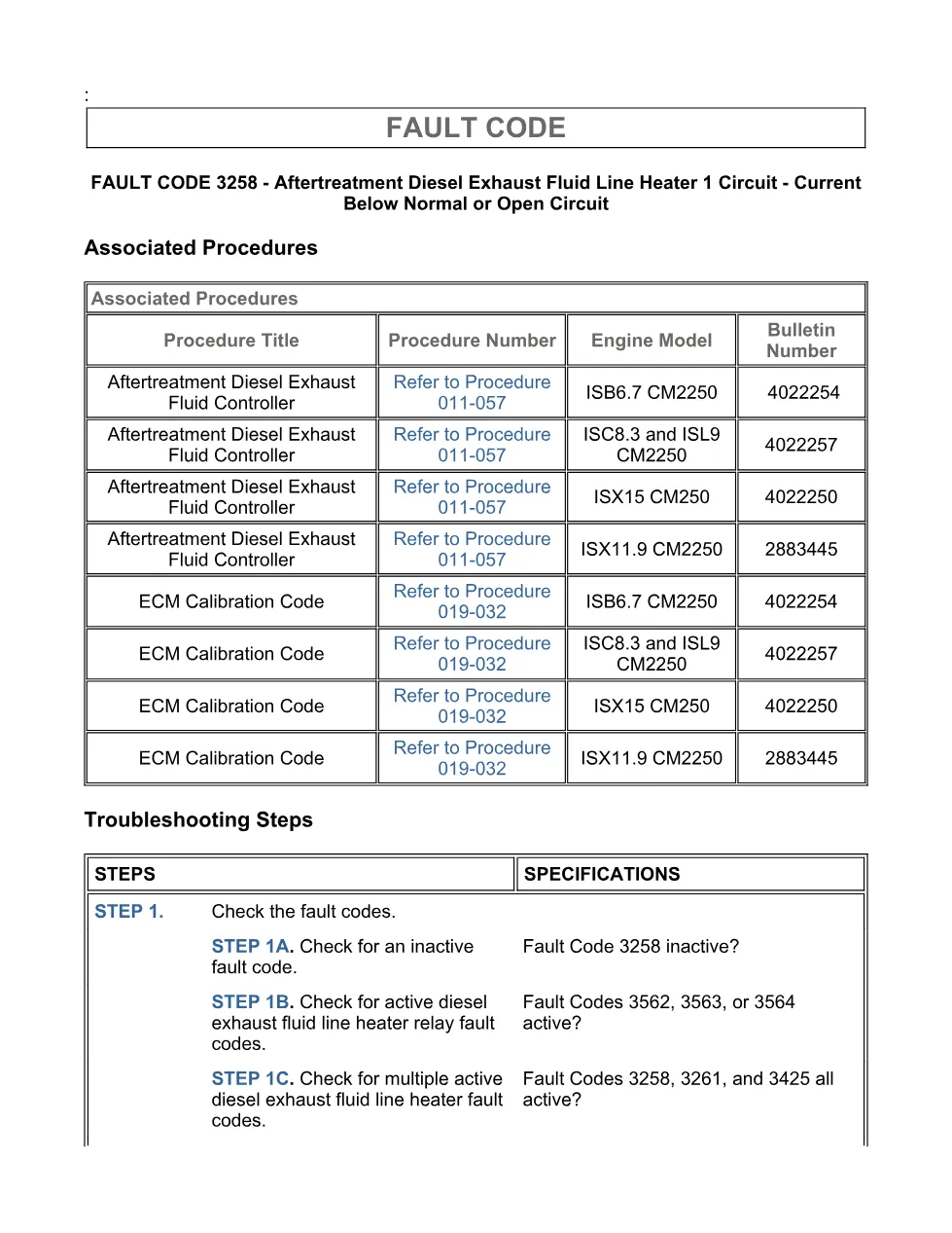 Cummins fault code 3258 – DEF line heater 1 circuit fault – Guide - page 3 is available after signing in