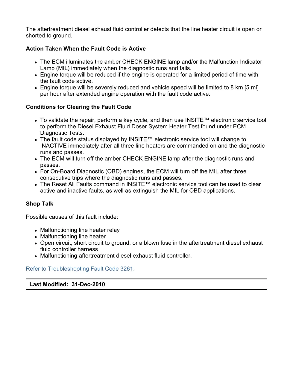 Cummins fault code 3261 – DEF line heater 2 circuit fault – Guide - preview page 2 of 6