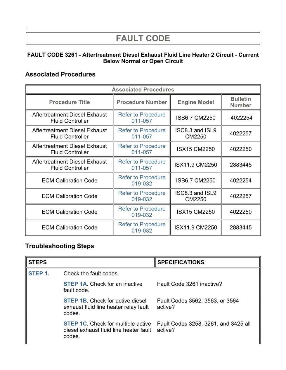 Cummins fault code 3261 – DEF line heater 2 circuit fault – Guide - page 3 is available after signing in