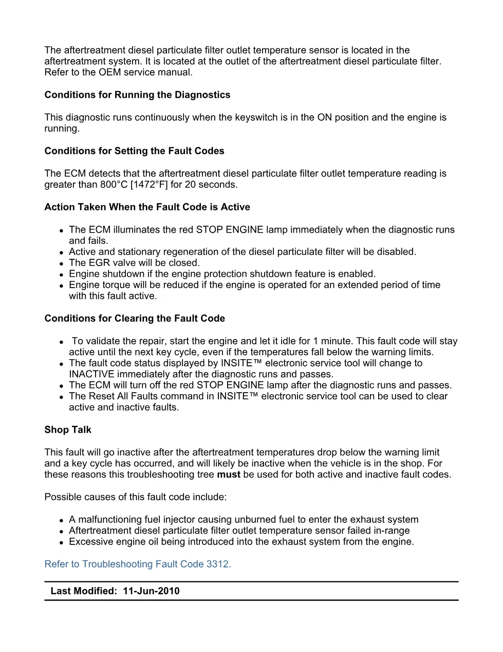 Cummins fault code 3312 manual — DPF outlet temperature most - preview page 2 of 6