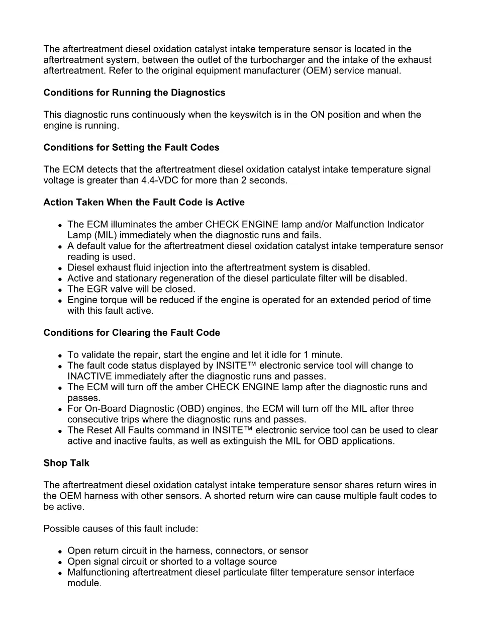 Cummins fault code 3314 manual — DOC intake temperature circuit - preview page 2 of 6