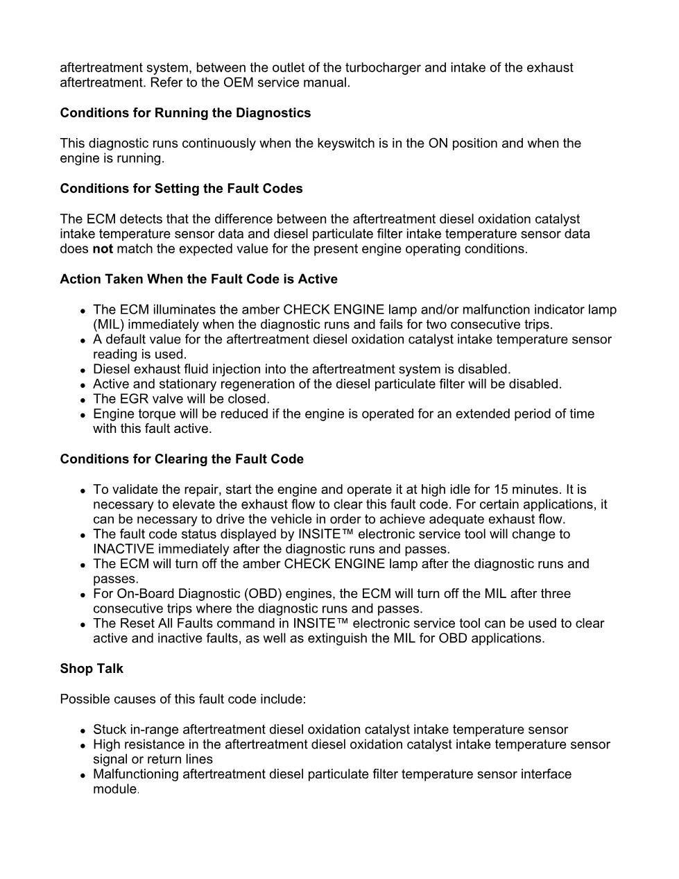 Cummins fault code 3315 – DOC intake temp sensor erratic – Guide - preview page 2 of 6