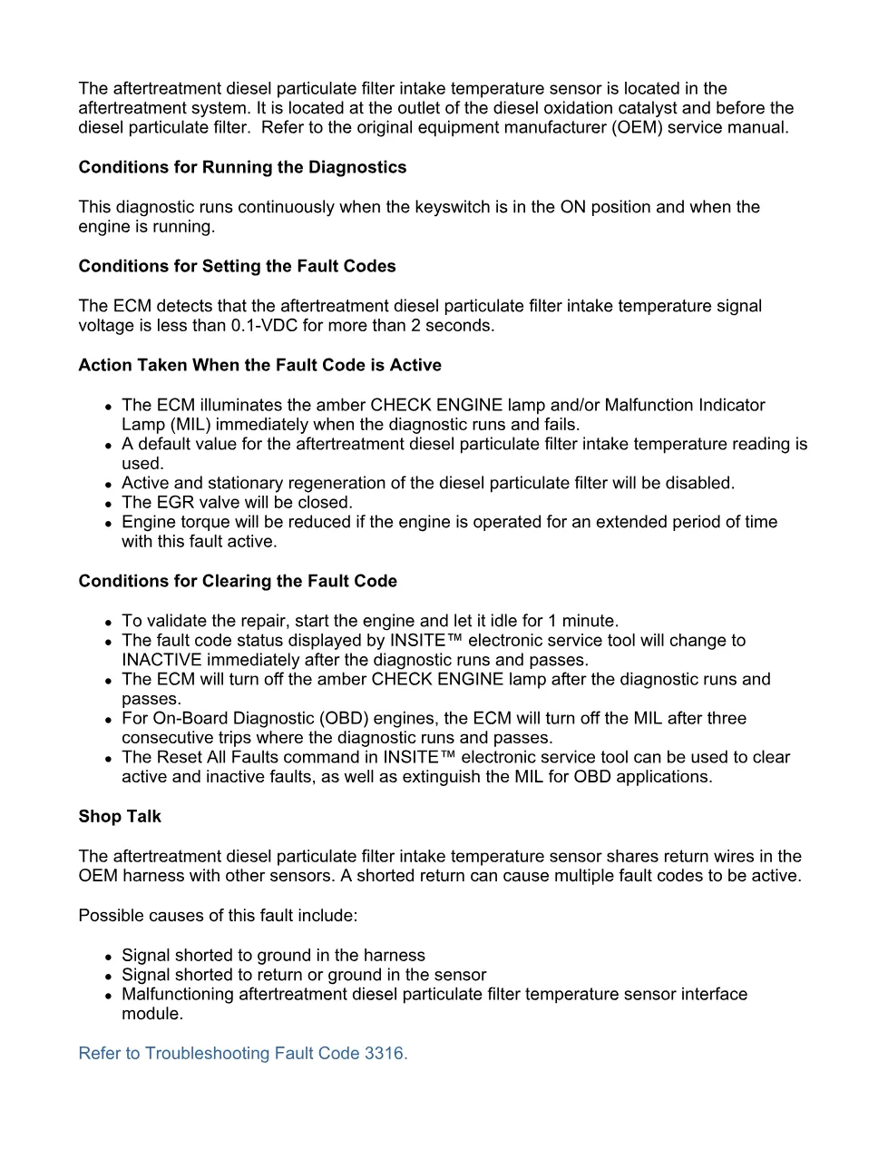 Cummins fault code 3316 manual — DPF intake temperature circuit - preview page 2 of 6