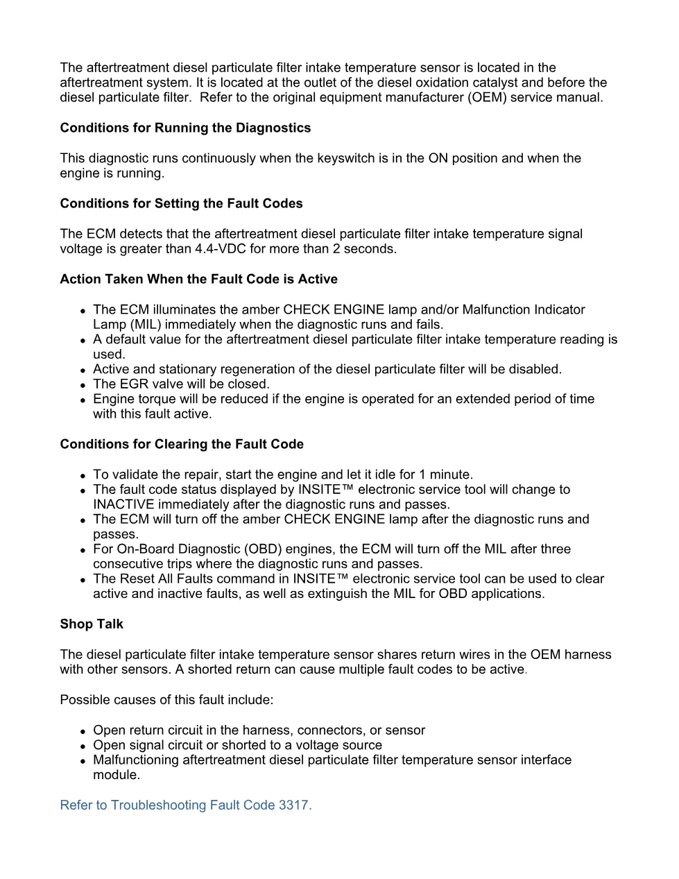 Cummins fault code 3317 manual — DPF intake temperature circuit - preview page 2 of 6
