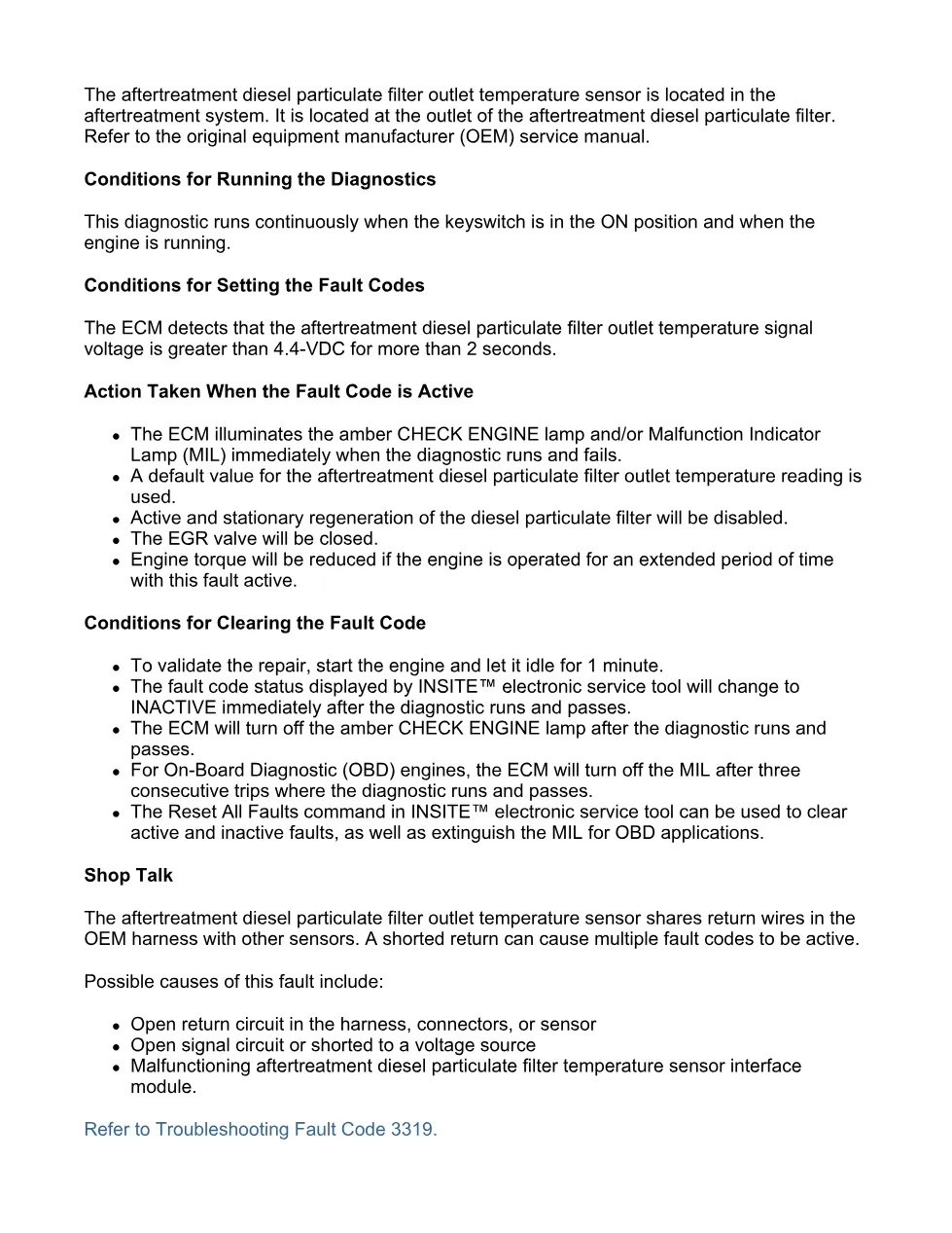 Cummins fault code 3319 manual — DPF outlet temperature circuit - preview page 2 of 6