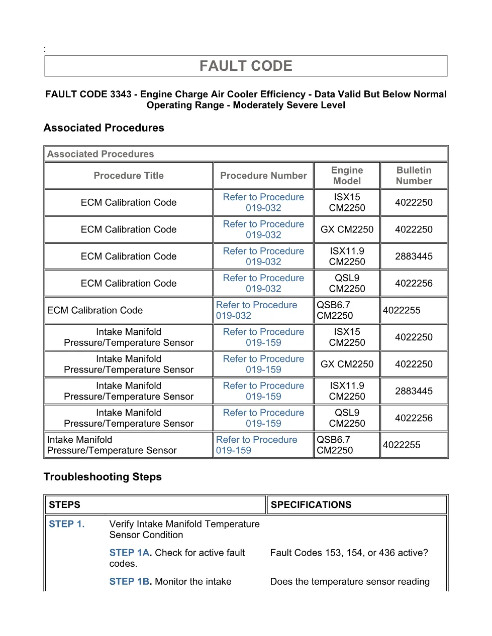 Cummins fault code 3343 manual — charge-air cooler efficiency - page 3 is available after signing in