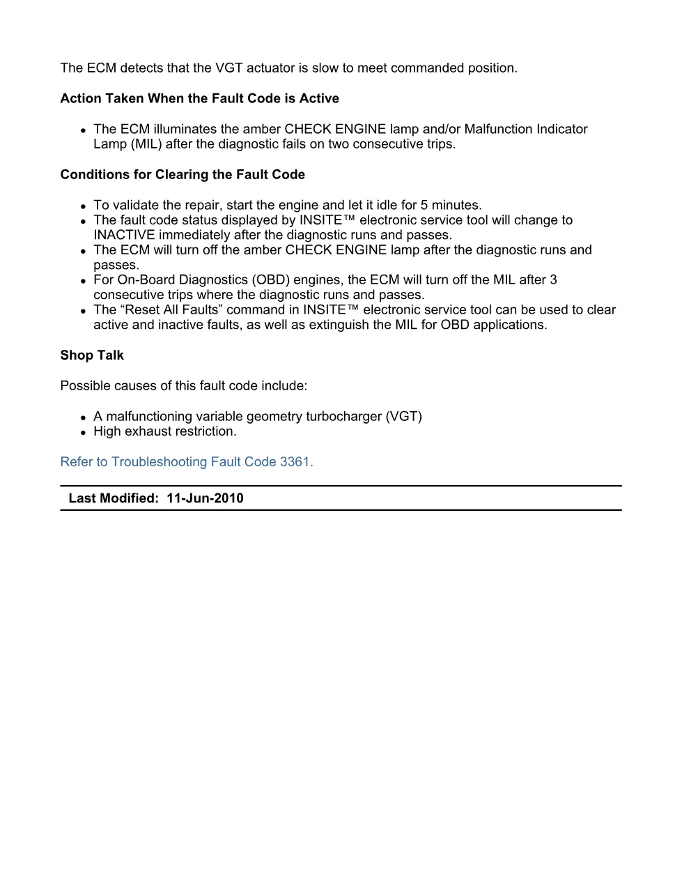 Cummins fault code 3361 manual — intake manifold 1 pressure (SPN - preview page 2 of 6