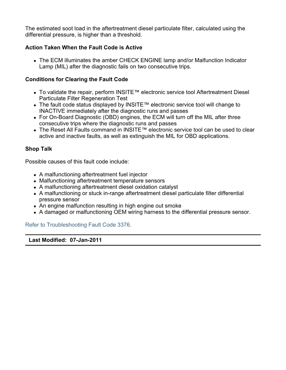 Cummins fault code 3376 — SPN 5319 FMI 31 troubleshooting manual - preview page 2 of 6
