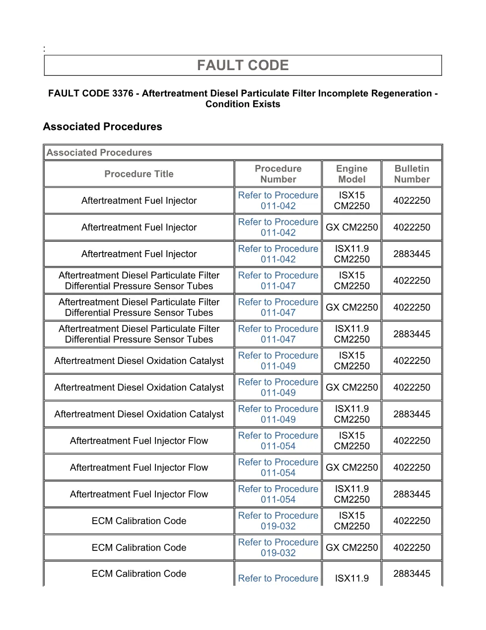 Cummins fault code 3376 — SPN 5319 FMI 31 troubleshooting manual - page 3 is available after signing in
