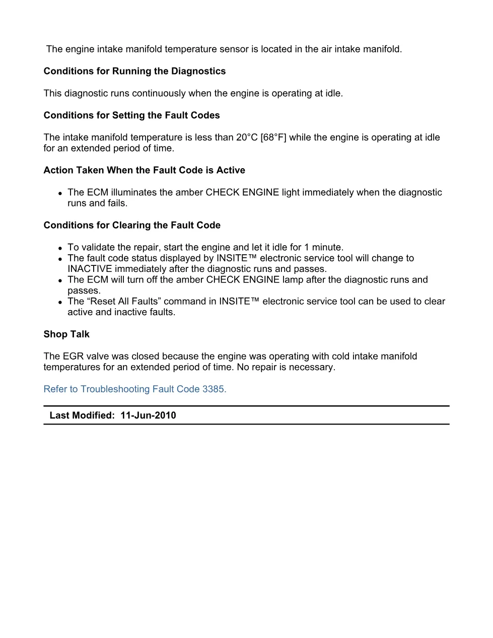 Cummins fault code 3385 — SPN 411 FMI 0/16 troubleshooting manual - preview page 2 of 6