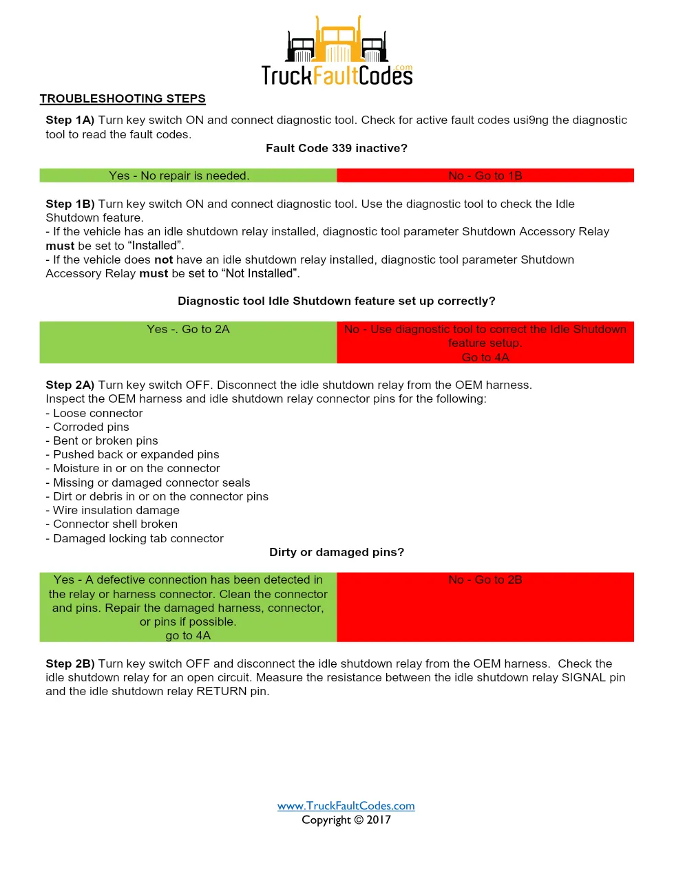 Cummins Fault Code 339 — ISM CM871 Idle Shutdown Relay Driver - preview page 2 of 6