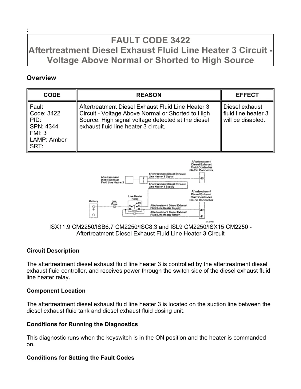 Cummins fault code 3422 — SPN 4344 FMI 3 troubleshooting manual - preview page 1 of 6