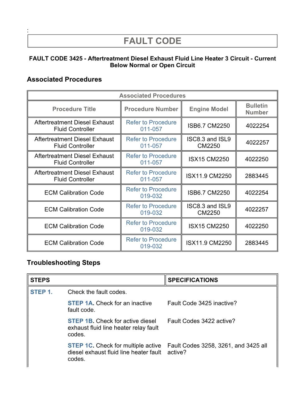 Cummins fault code 3425 — SPN 4344 FMI 5 troubleshooting manual - page 3 is available after signing in
