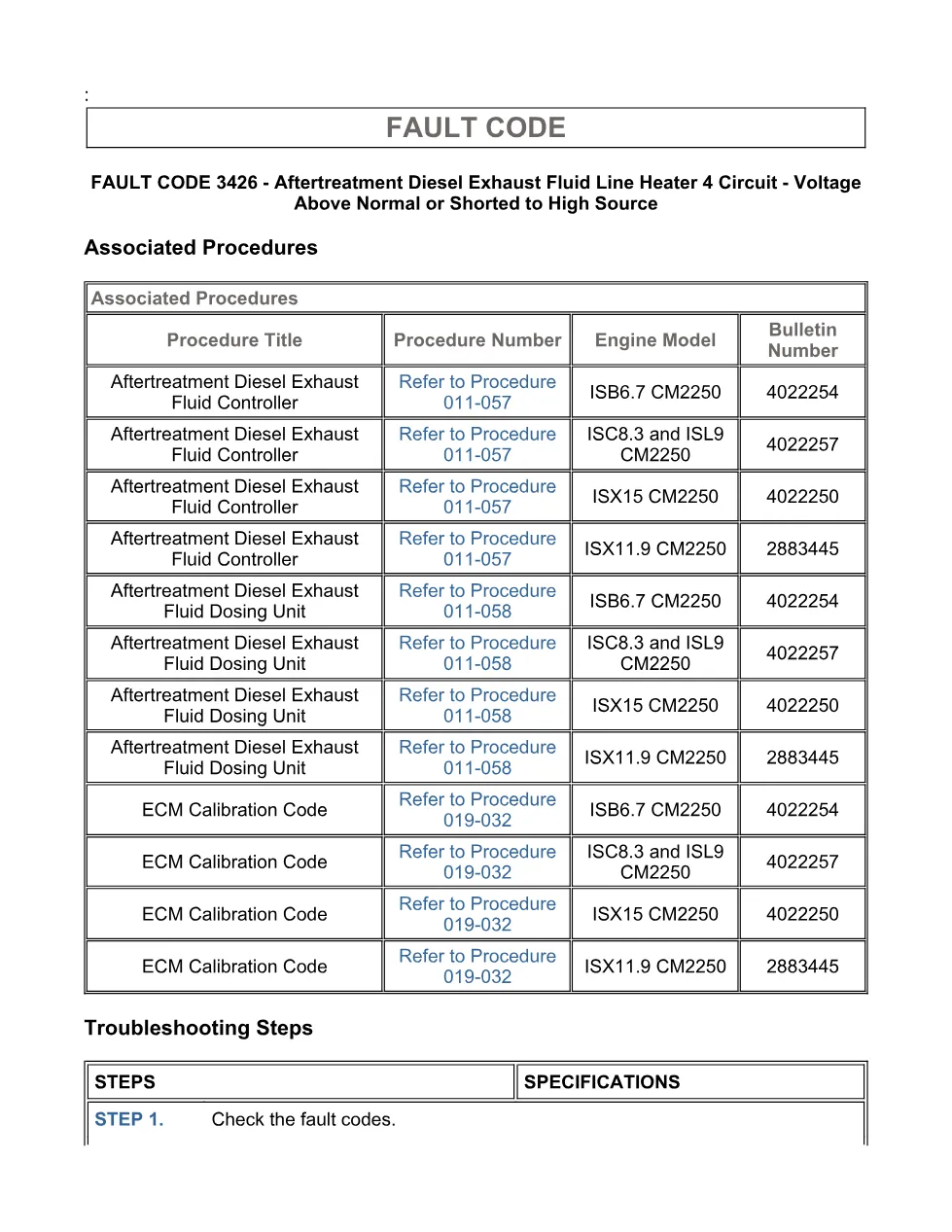 Cummins fault code 3426 — SPN 4346 FMI 3 troubleshooting manual - page 3 is available after signing in