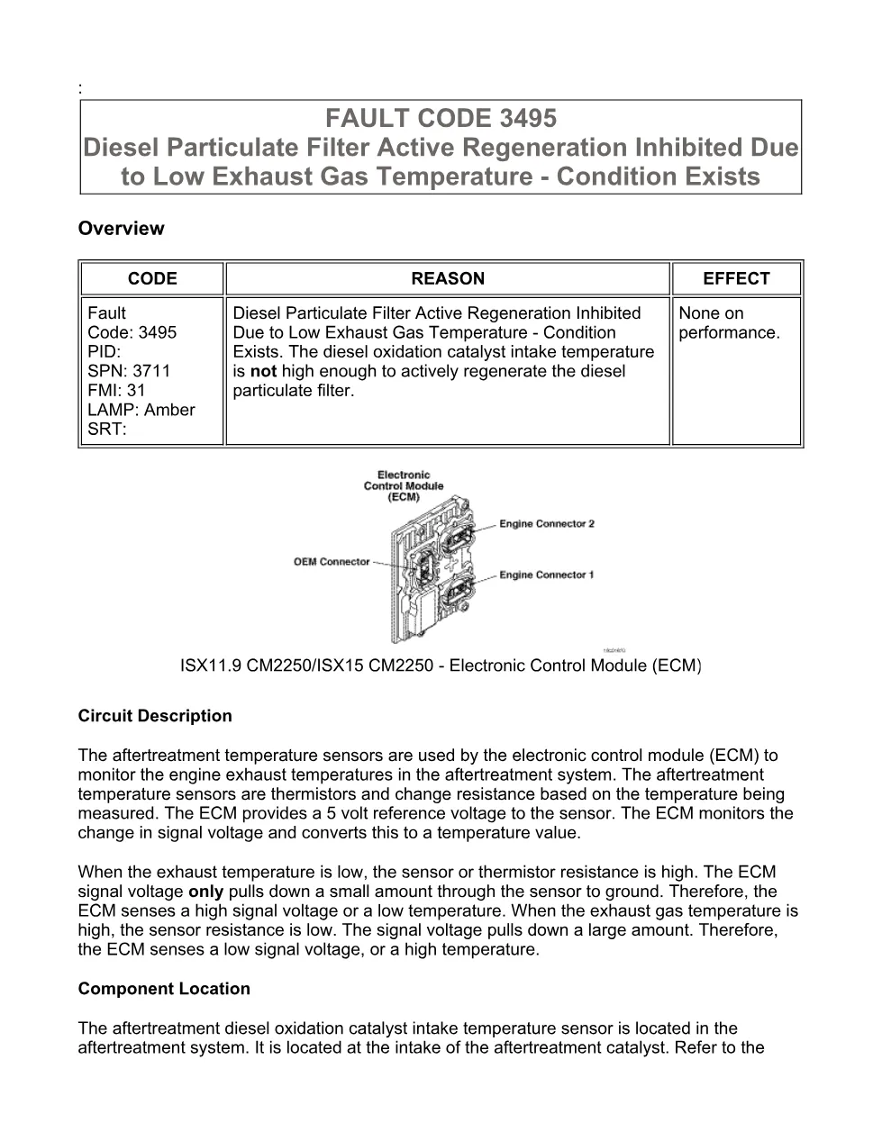 Cummins fault code 3495 — SPN 3711 FMI 31 troubleshooting manual - preview page 1 of 6