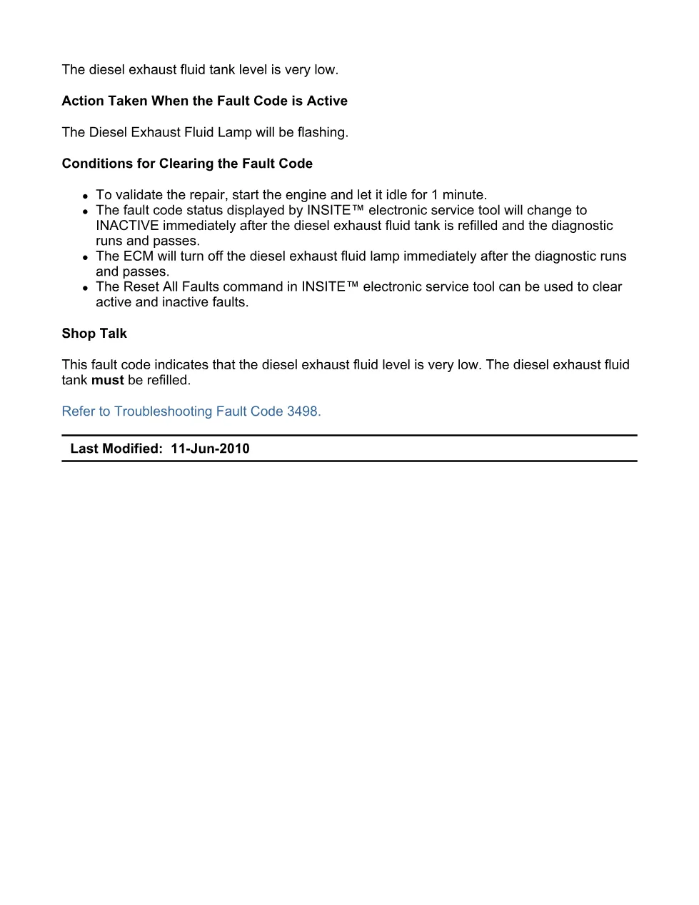 Cummins fault code 3498 — SPN 1761 FMI 18 troubleshooting manual - preview page 2 of 6