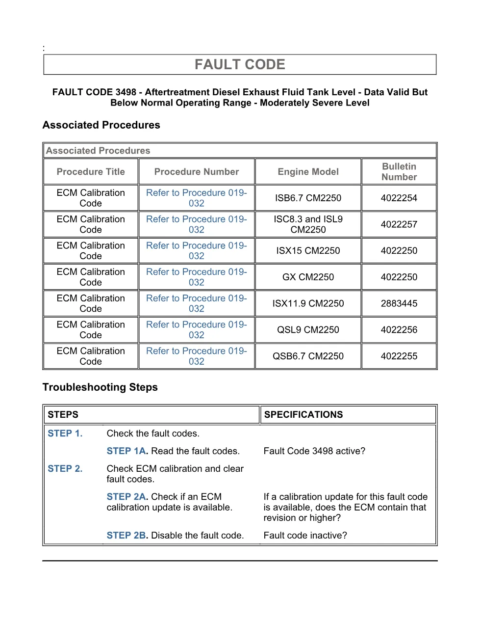 Cummins fault code 3498 — SPN 1761 FMI 18 troubleshooting manual - page 3 is available after signing in