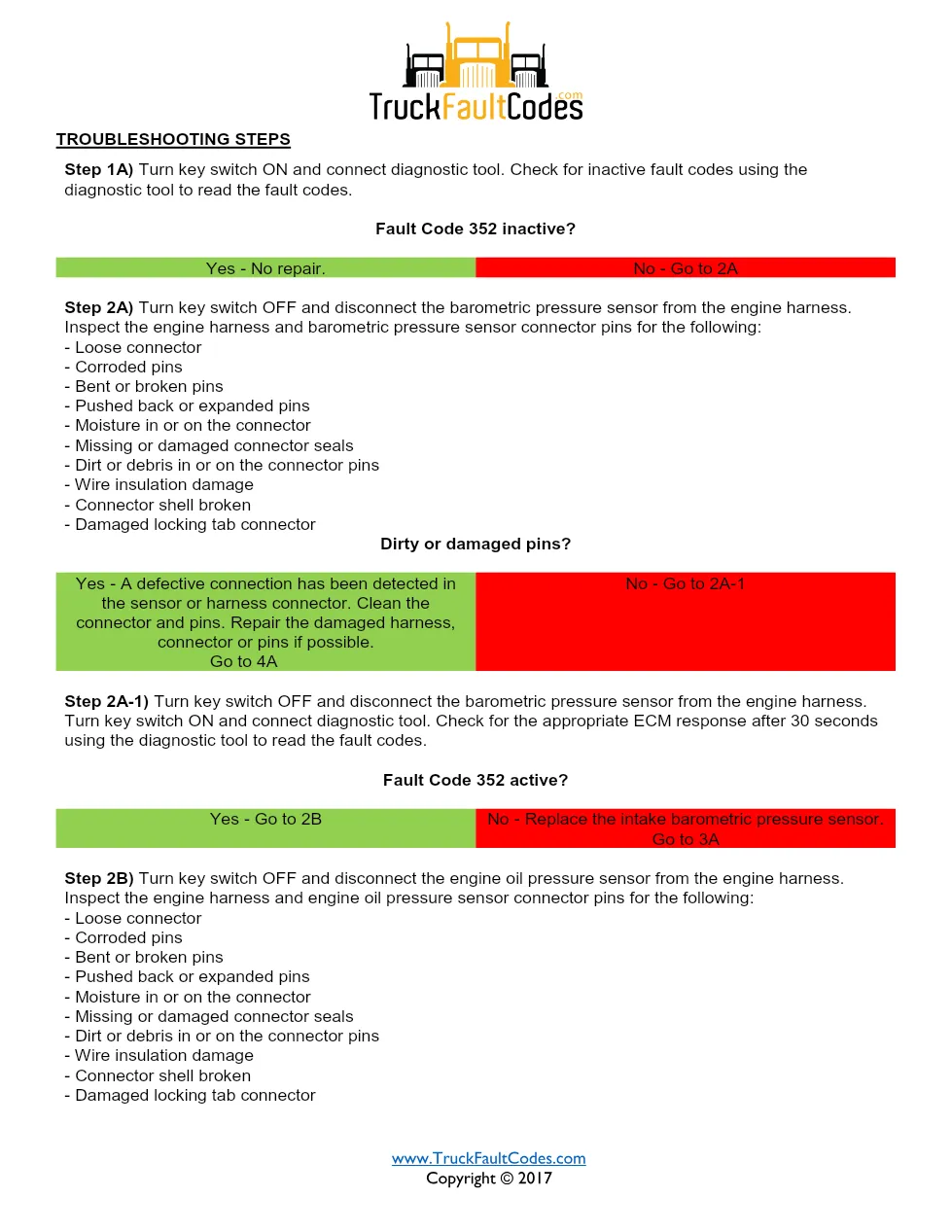Cummins Fault Code 352 — ISM CM871 Sensor Supply 1 Circuit - preview page 2 of 5