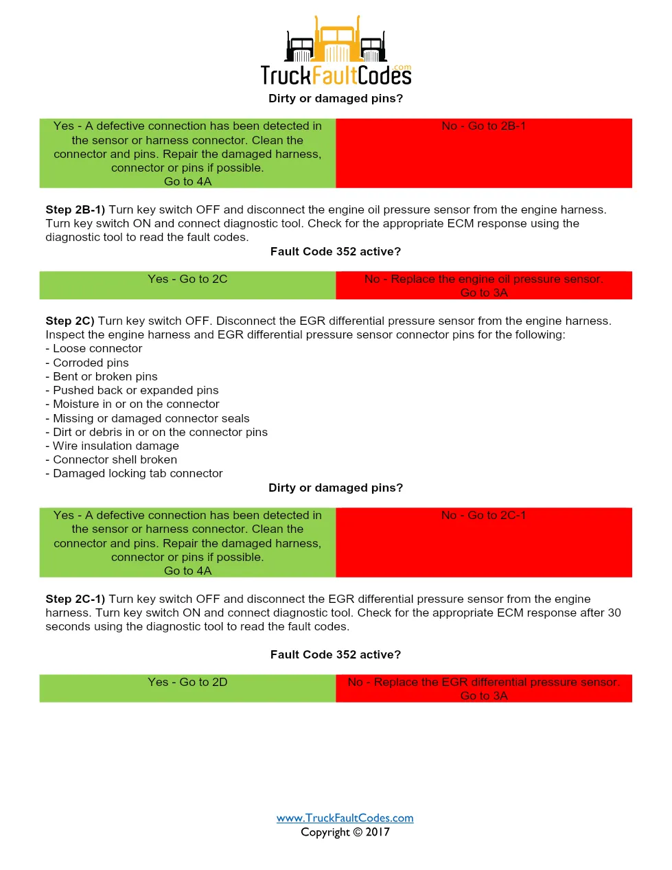 Cummins Fault Code 352 — ISM CM871 Sensor Supply 1 Circuit - page 3 is available after signing in