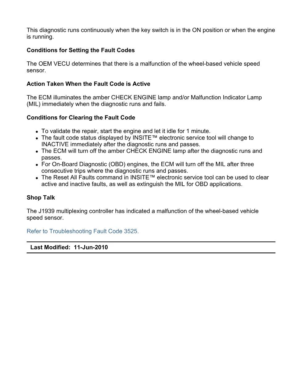 Cummins fault code 3525 — SPN 84 FMI 19 troubleshooting manual - preview page 2 of 6