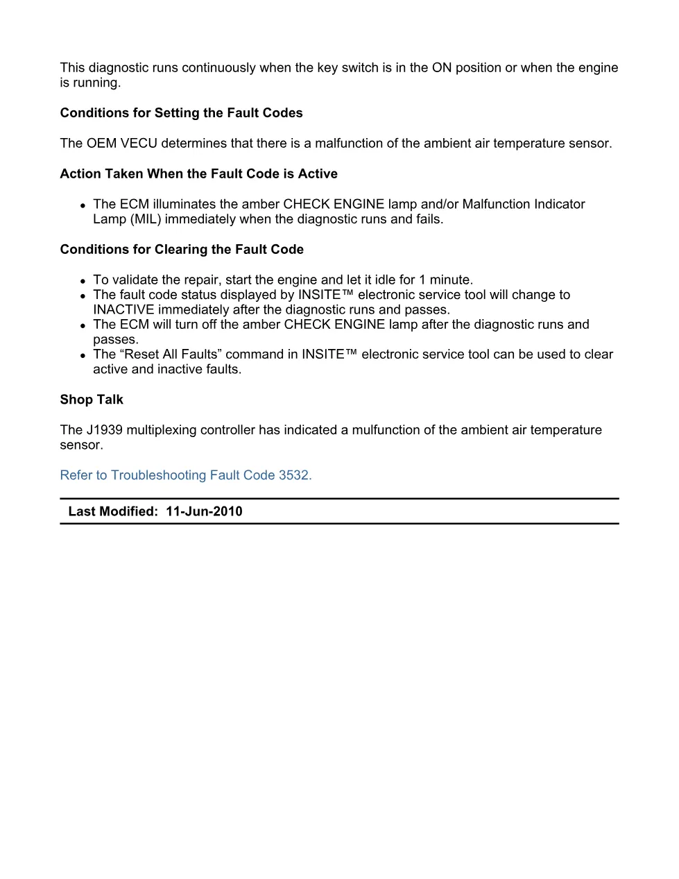 Cummins fault code 3532 — Ambient Air Temperature — PDF, 7 pages - preview page 2 of 6