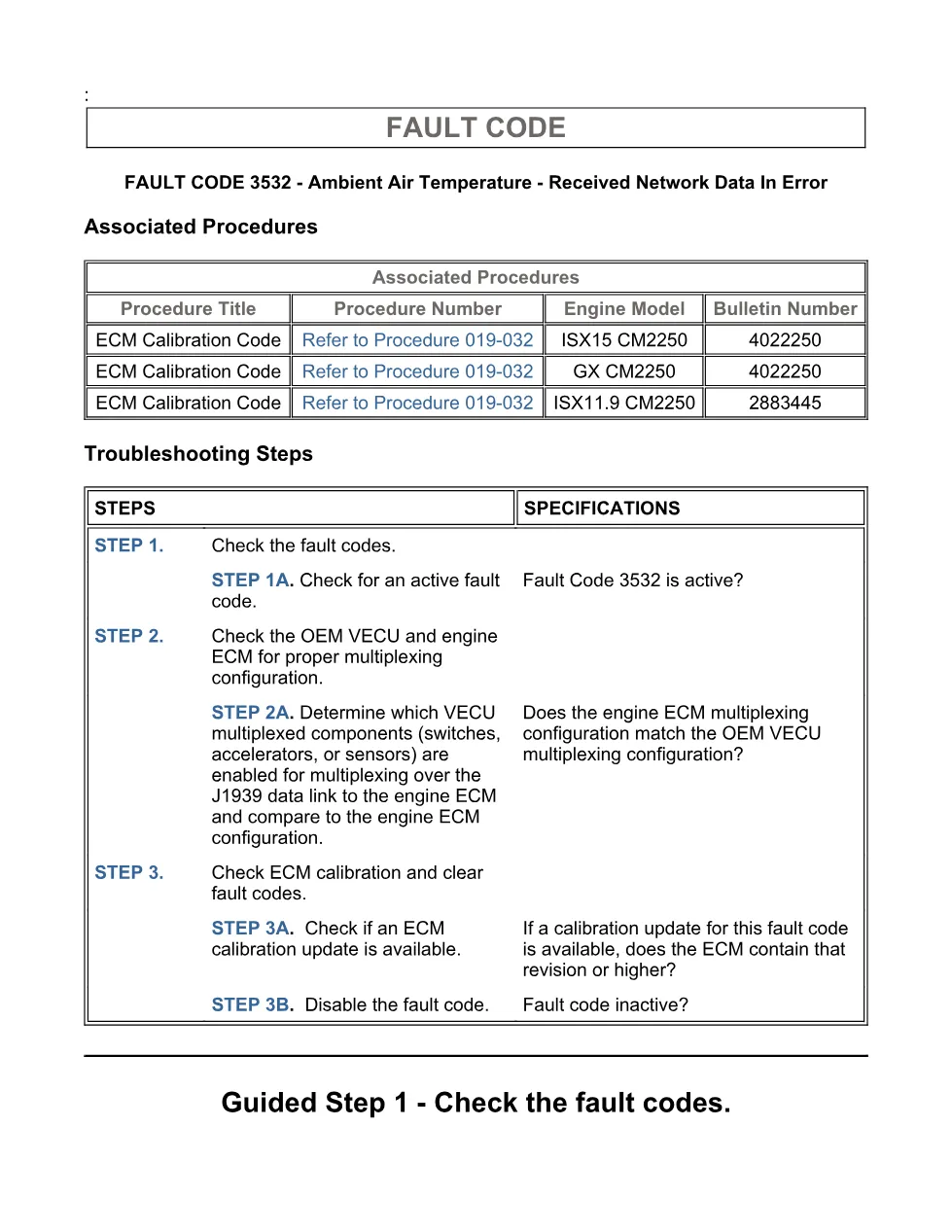 Cummins fault code 3532 — Ambient Air Temperature — PDF, 7 pages - page 3 is available after signing in