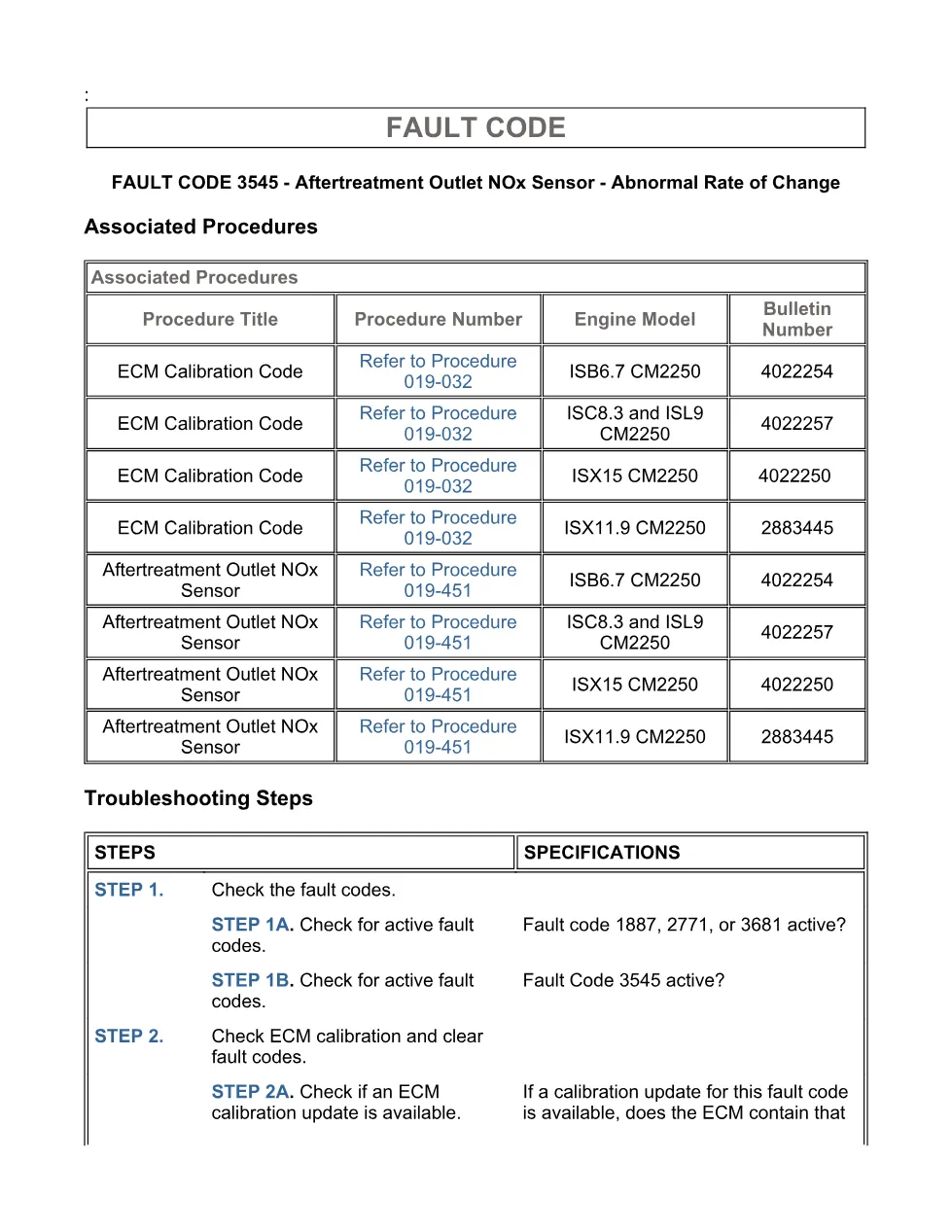 Cummins fault code 3545 — Aftertreatment Outlet NOx Sensor — PDF, - page 3 is available after signing in