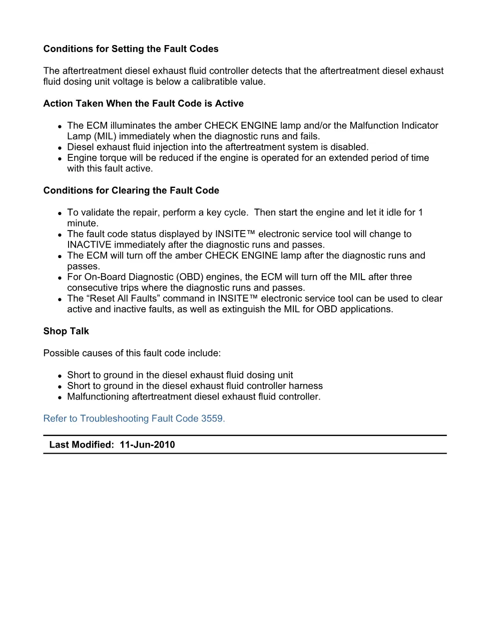 Cummins fault code 3559 — Aftertreatment DEF Dosing Unit — PDF, - preview page 2 of 6