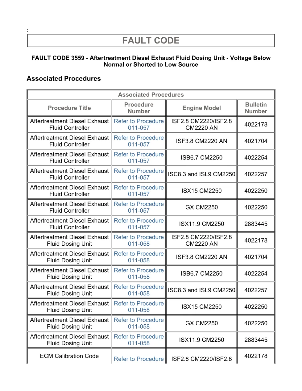 Cummins fault code 3559 — Aftertreatment DEF Dosing Unit — PDF, - page 3 is available after signing in