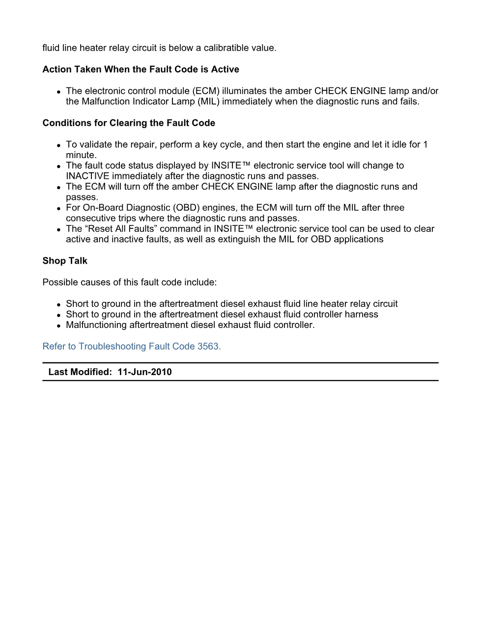 Cummins fault code 3563 — Aftertreatment DEF Line Heater Relay - preview page 2 of 6
