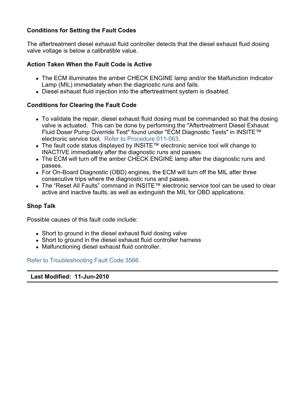 Cummins fault code 3566 — Aftertreatment DEF Dosing Valve — PDF, - preview page 2 of 6