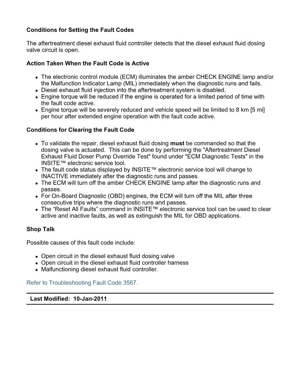 Cummins fault code 3567 — Aftertreatment DEF Dosing Valve — PDF, - preview page 2 of 6