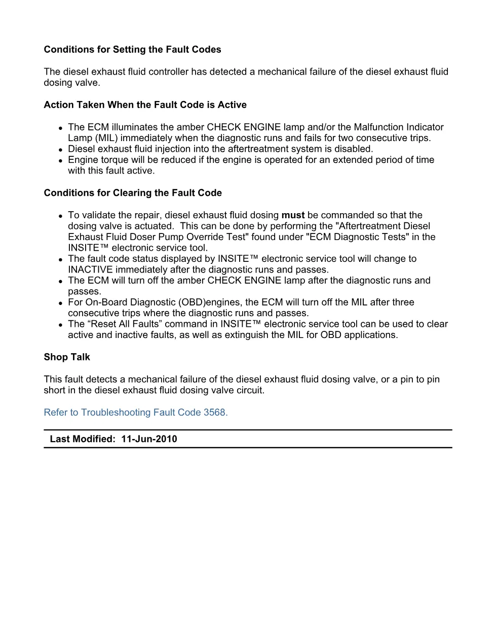 Cummins fault code 3568 — Aftertreatment DEF Dosing Valve — PDF, - preview page 2 of 6