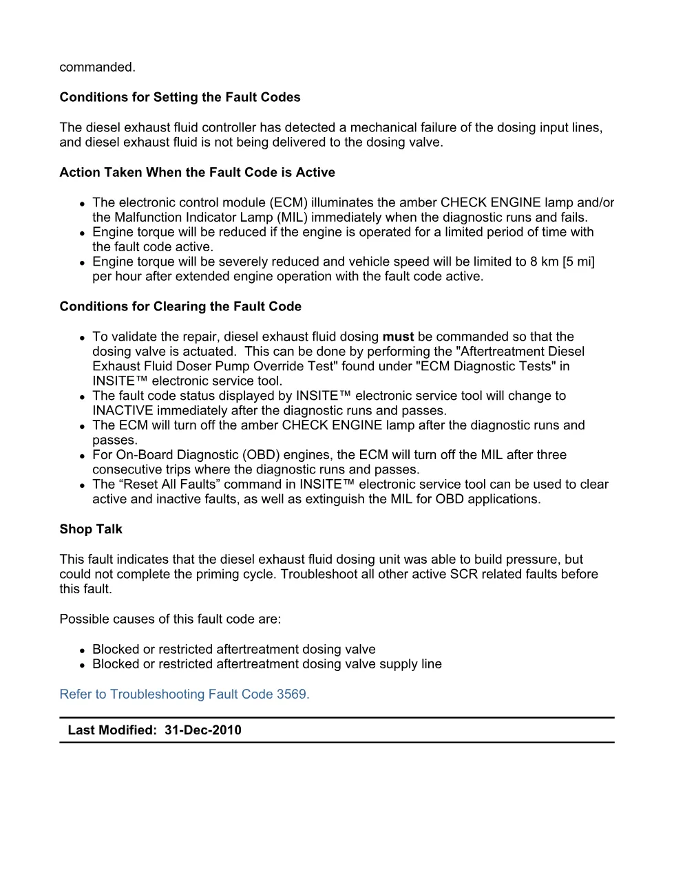 Cummins fault code 3569 — Aftertreatment DEF Dosing Unit Input - preview page 2 of 6
