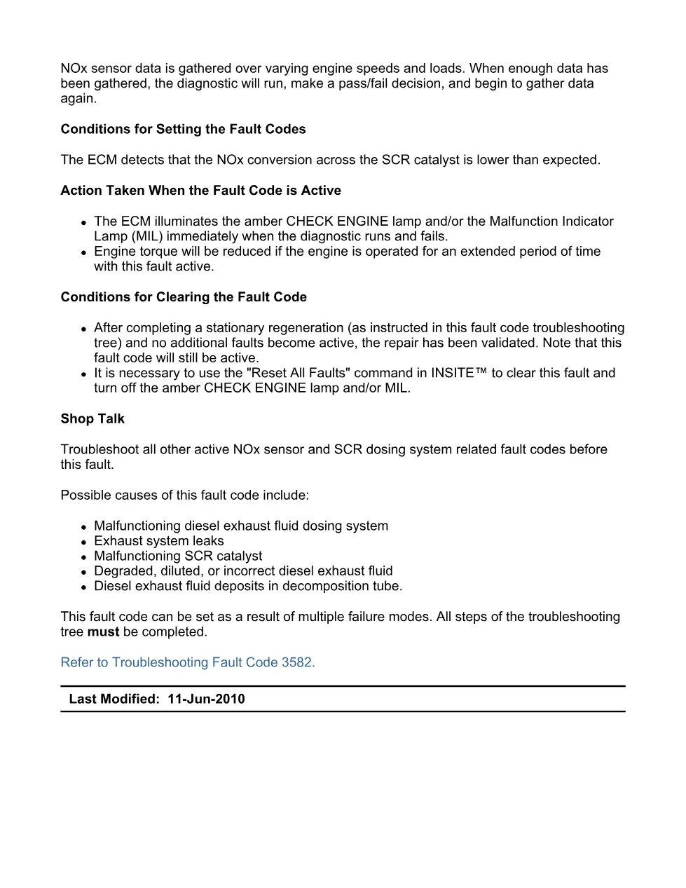 Cummins fault code 3582 – SCR catalyst conversion efficiency, - preview page 2 of 6