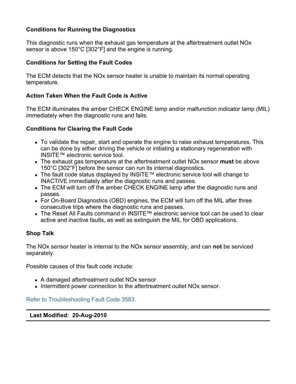 Cummins fault code 3583 – outlet NOx sensor heater, ISX11.9 – PDF - preview page 2 of 6
