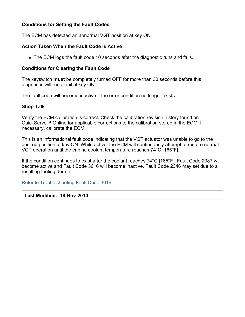 Cummins fault code 3616 – VGT nozzle position, ISX11.9 CM2250 - preview page 2 of 6