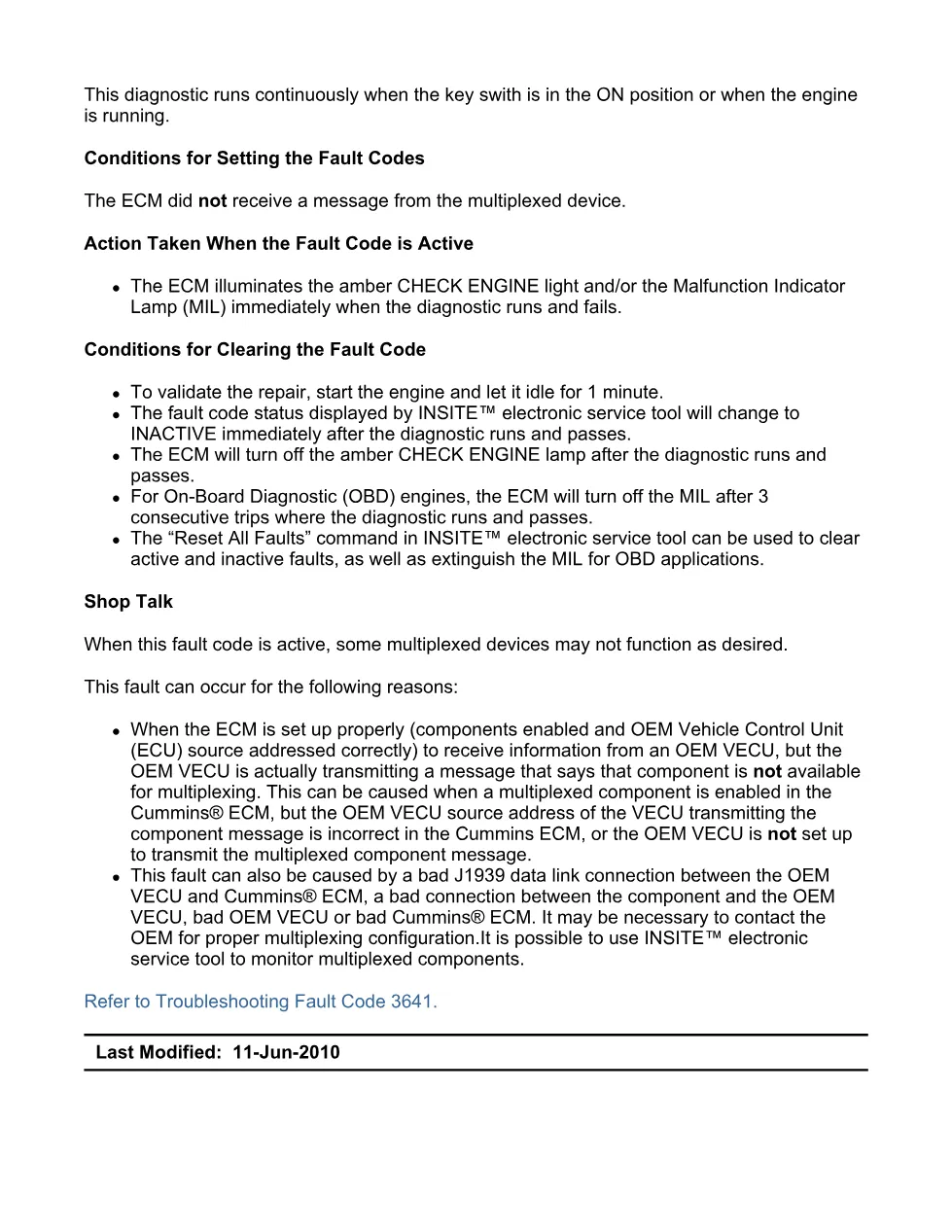 Cummins fault code 3641 – transmission output retarder, ISX11.9 - preview page 2 of 6
