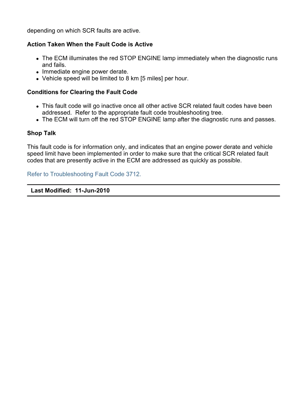 Cummins fault code 3712 – SCR operator inducement, ISX11.9 CM2250 - preview page 2 of 6