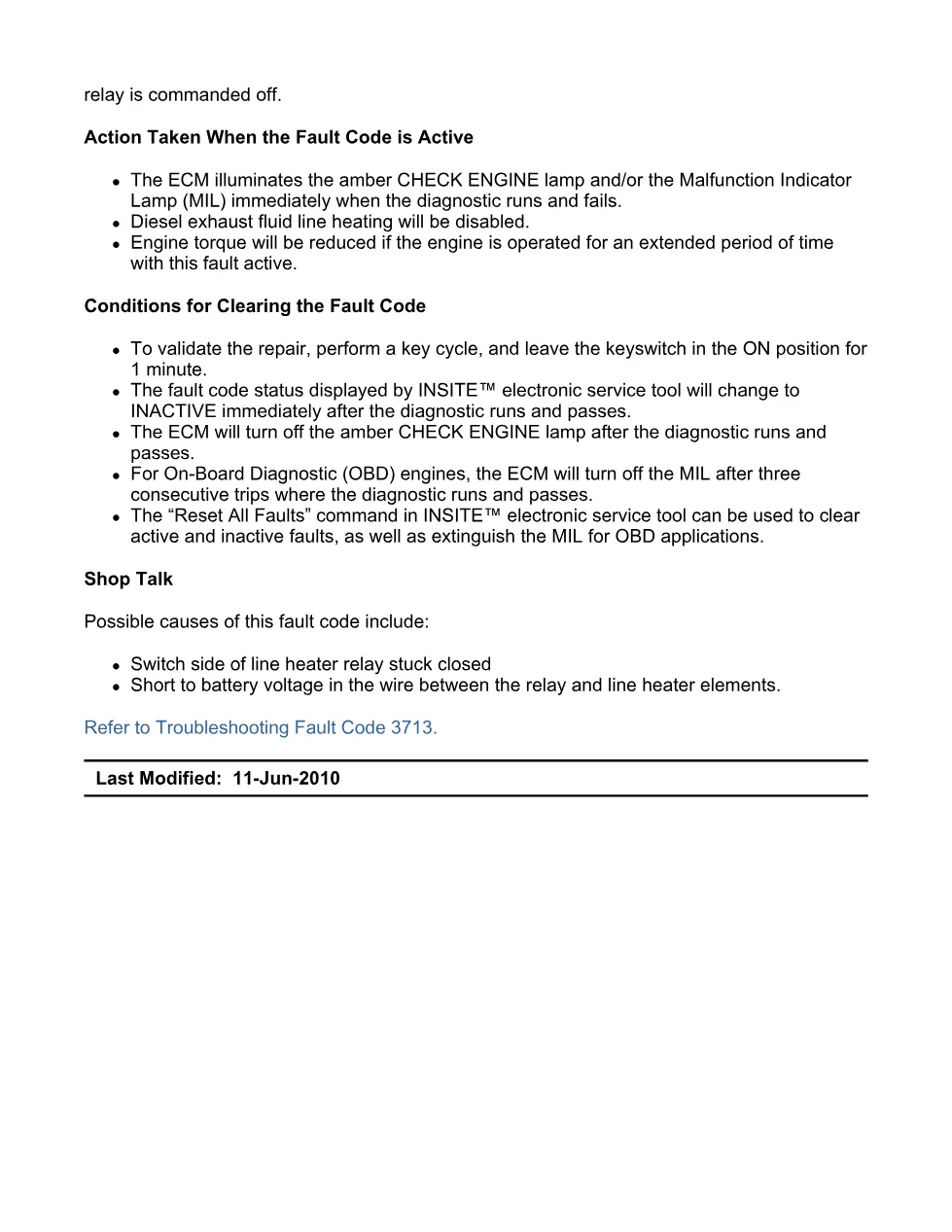 Cummins fault code 3713 – DEF line heater relay, ISX11.9 CM2250 - preview page 2 of 6