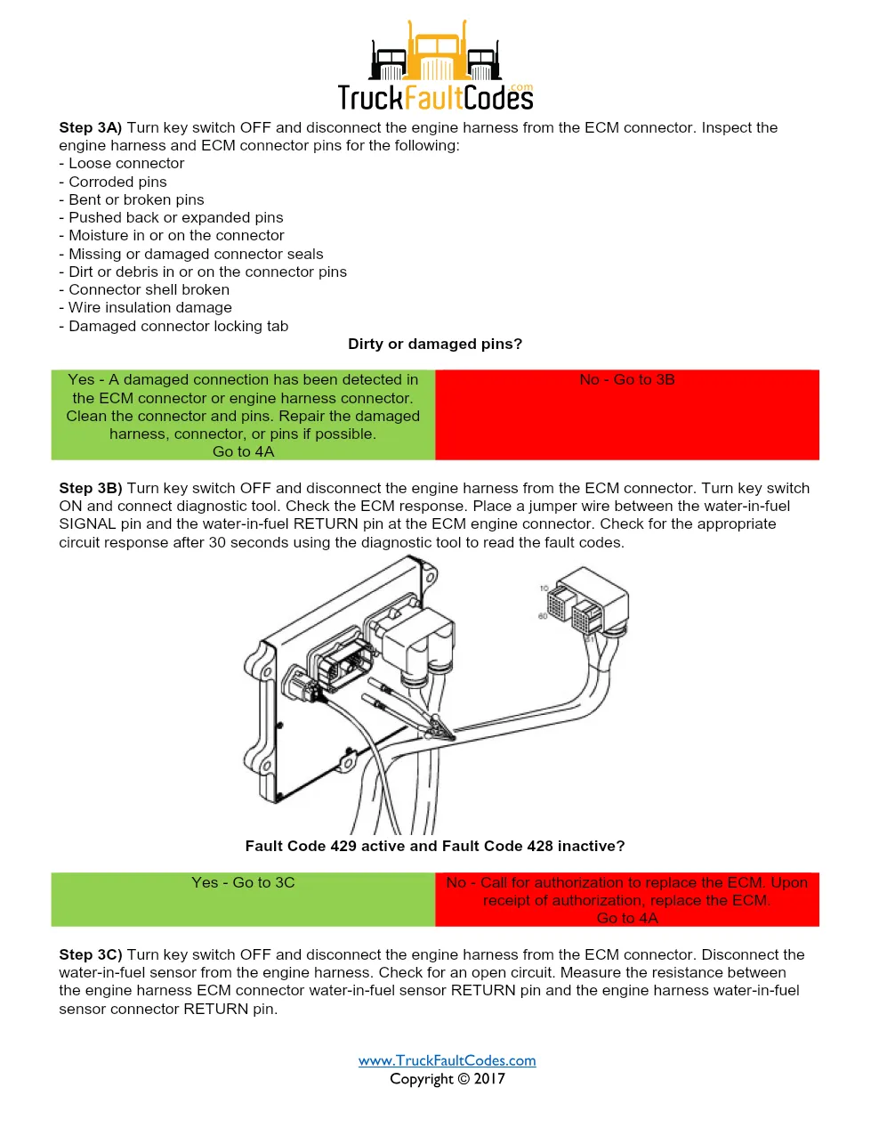 Cummins Fault Code 428 — ISM CM871 Water-In-Fuel Indicator Sensor - page 3 is available after signing in