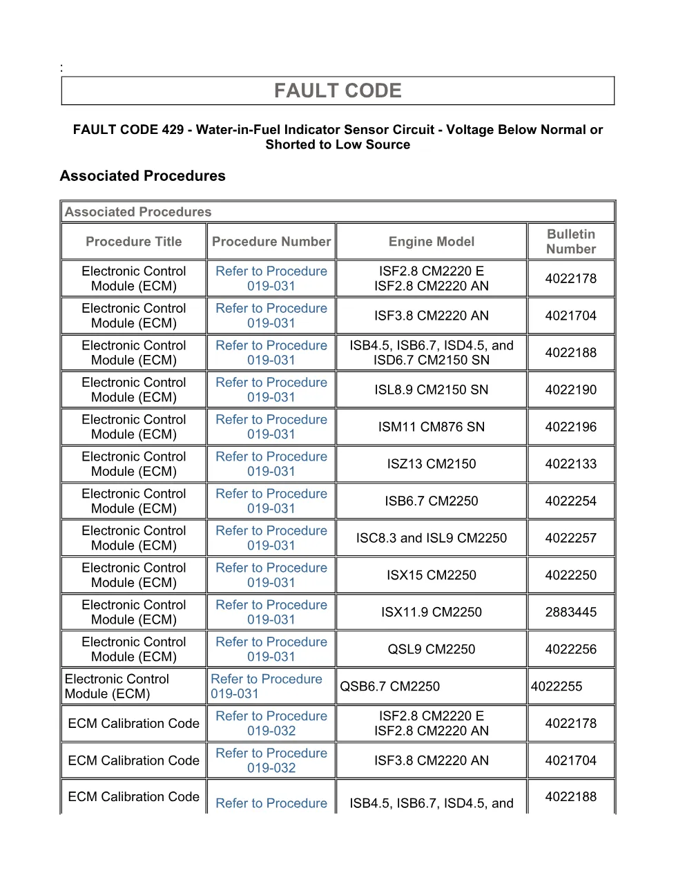 Cummins fault code 429 water-in-fuel indicator sensor circuit - page 3 is available after signing in