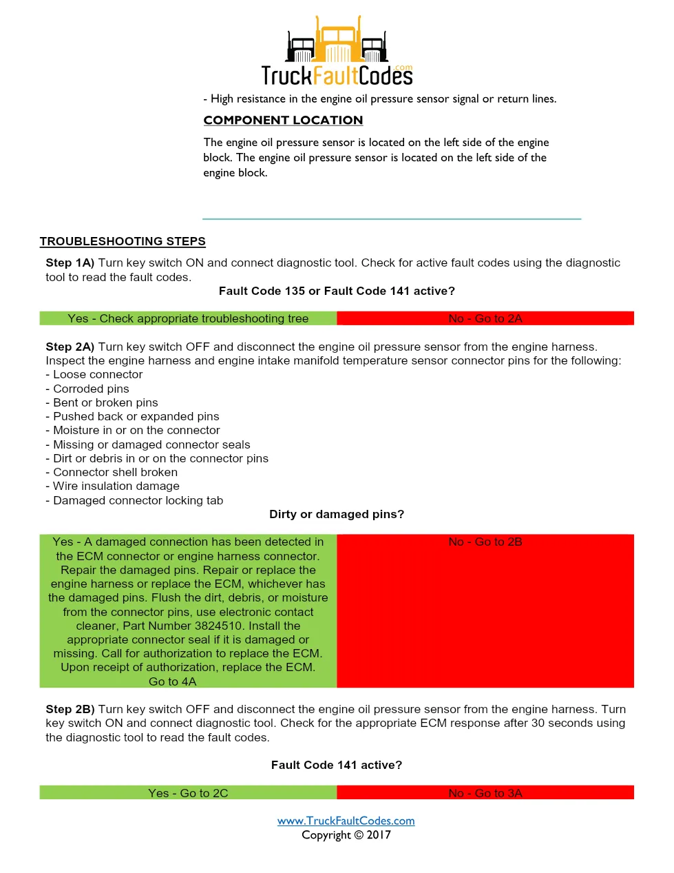 Cummins Fault Code 435 — ISM CM871 Engine Oil Rifle Pressure - preview page 2 of 5