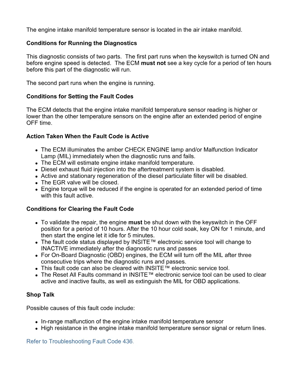 Cummins fault code 436 troubleshooting manual — ISX11.9 CM2250, - preview page 2 of 6