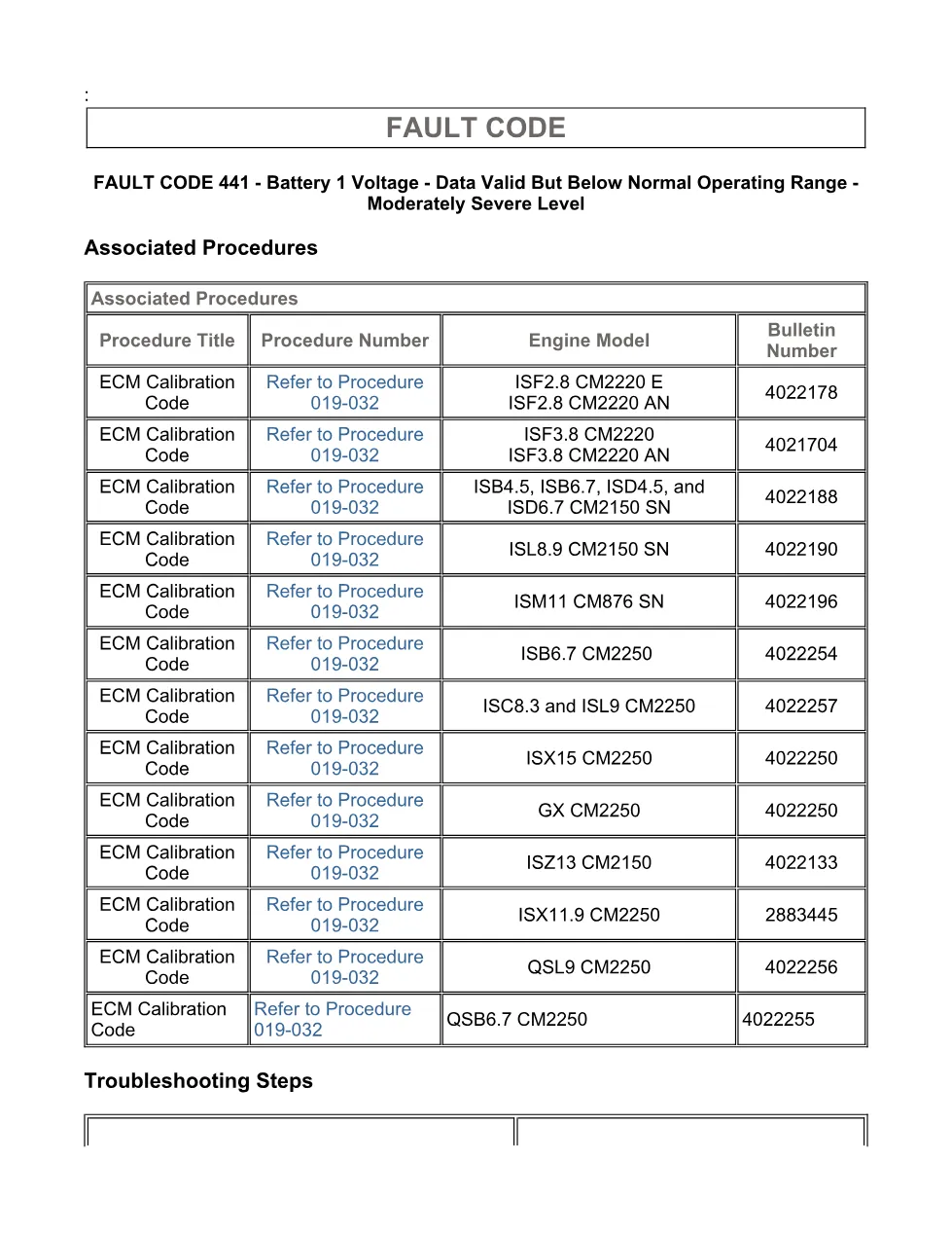 Cummins fault code 441 battery 1 voltage supply circuit – Service - page 3 is available after signing in