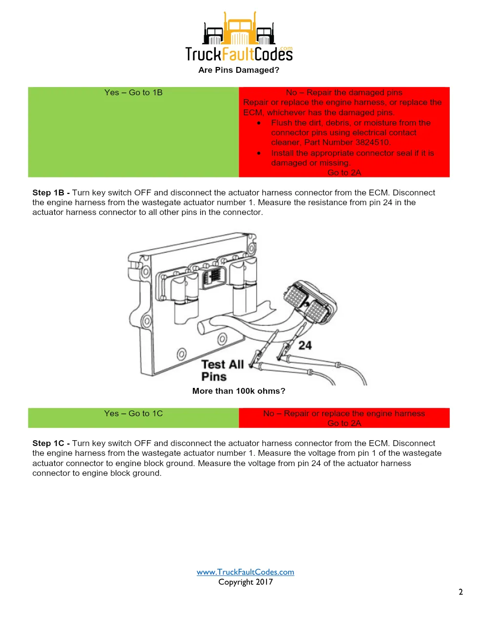 Cummins fault code 465 troubleshooting — Wastegate Actuator - preview page 2 of 3