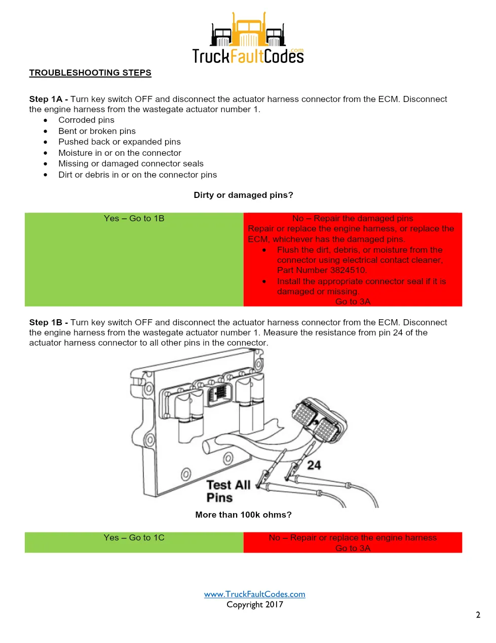 Cummins fault code 466 troubleshooting — Wastegate Actuator - preview page 2 of 5
